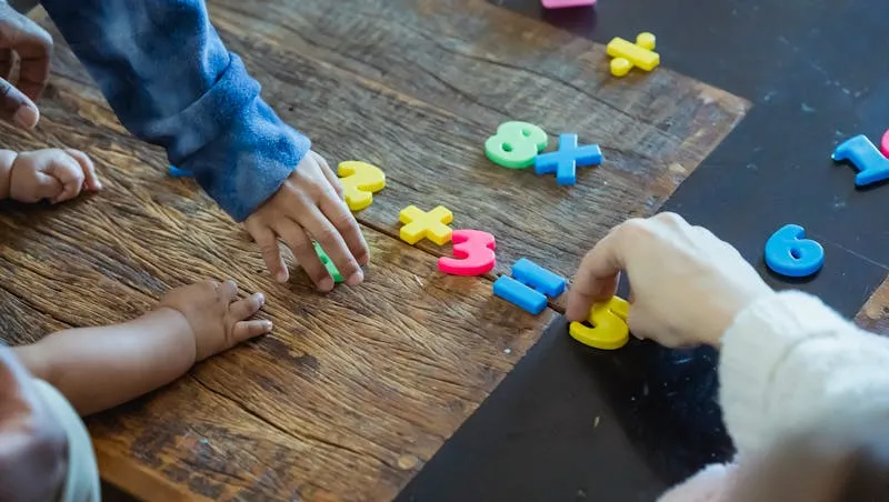 Kids playing with numbers
